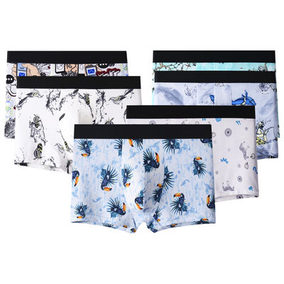 Ice Silk Mens Seamfree Boxers Cartoon Pattern Breathable Underwear Panties